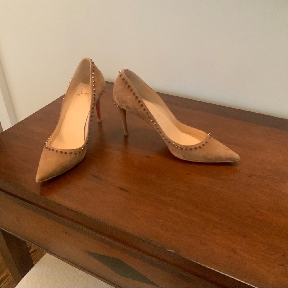 Elegant Tan Studded Heels